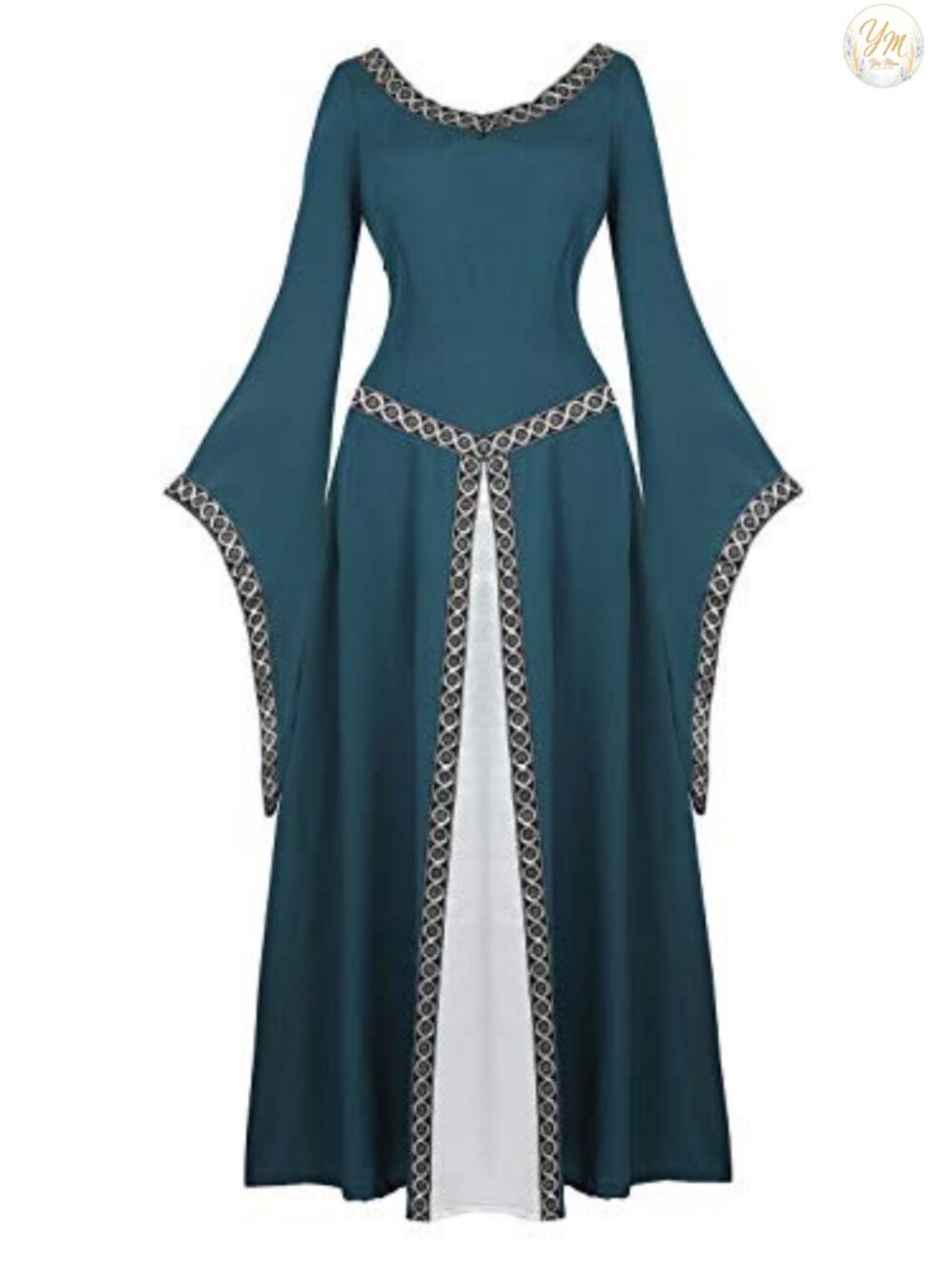 Women's Renaissance Medieval Long Sleeve Princess Gown Halloween Costume
